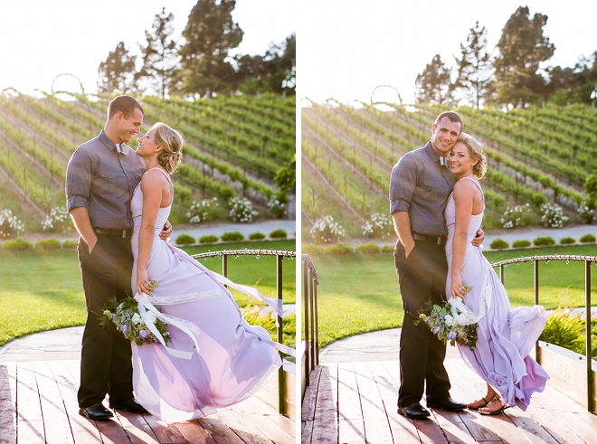 We're swooning over this gorgeous vineyard engagement session!