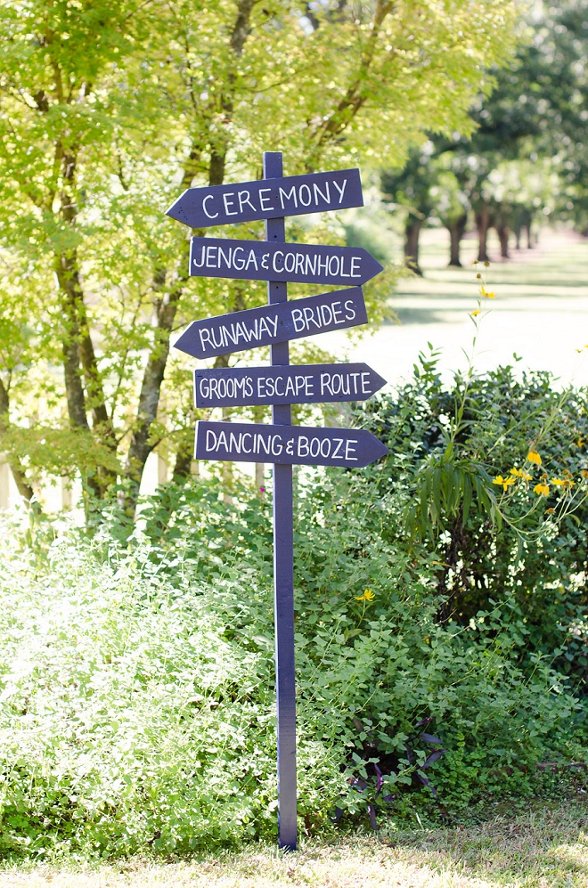 We're loving this super cute and fun wedding sign!