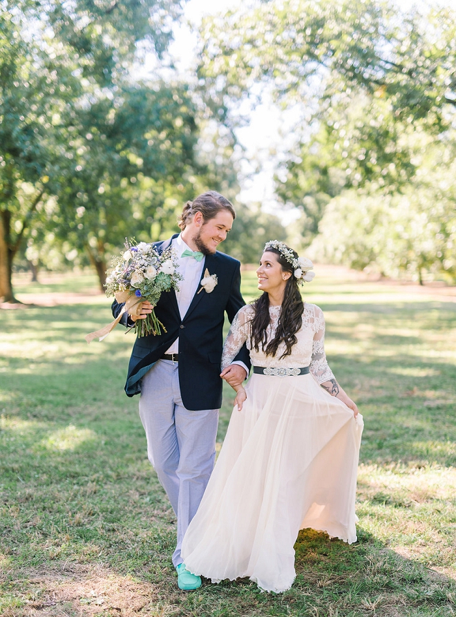 We're swooning over this gorgeous couple and their darling boho chic wedding!