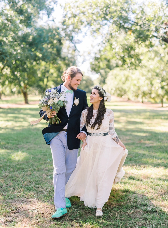 We're swooning over this gorgeous couple and their darling boho chic wedding!