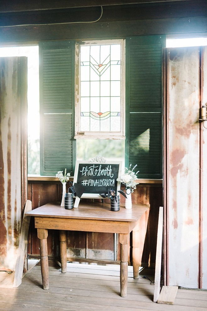 We're crushing on this fun photo booth at this boho-chic wedding!