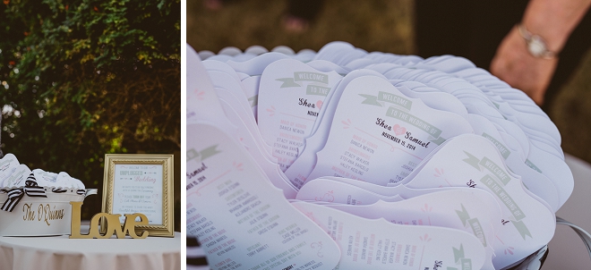 How darling are these DIY wedding programs the Bride made? Love!