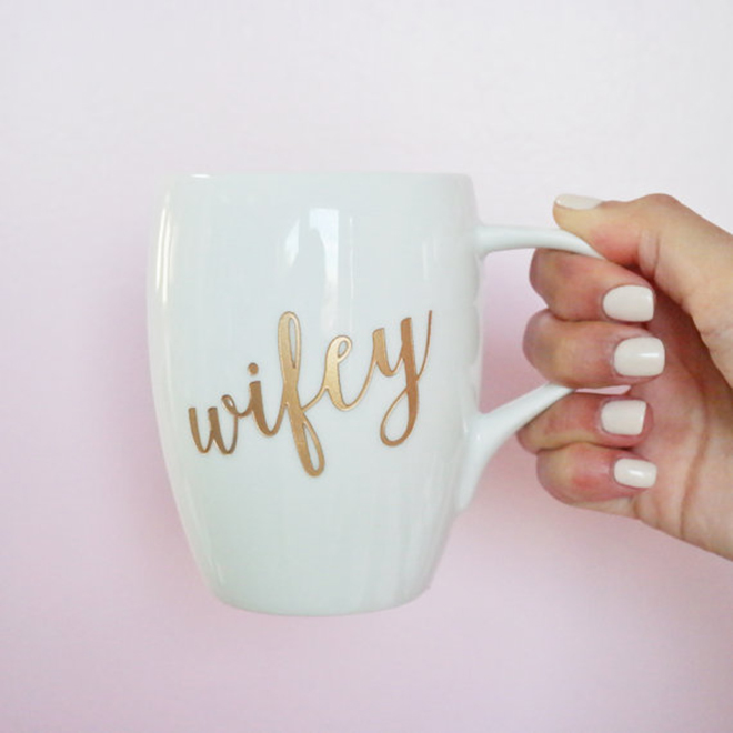 Darling laser engraved wifey coffee mug by Happily Ever Etched!