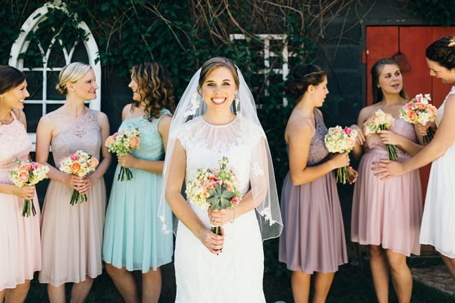 We love these fun shots of the Bride and her Bridesmaids! SO cute!