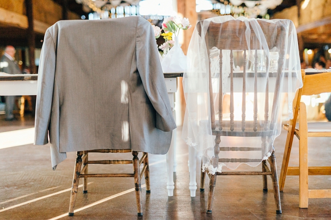 What a darling shot of the couple's sweetheart table!