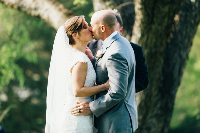 Crushing on this darling couple's first kiss as Mr. and Mrs!