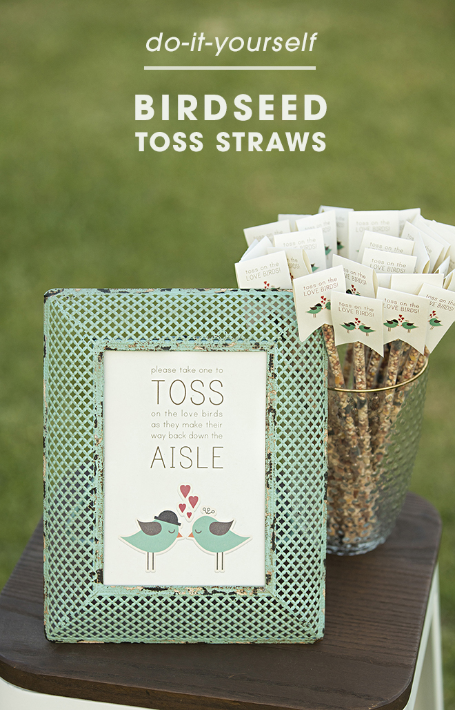 This is the most darling idea for a bird seed toss at your wedding ceremony, with free printables!