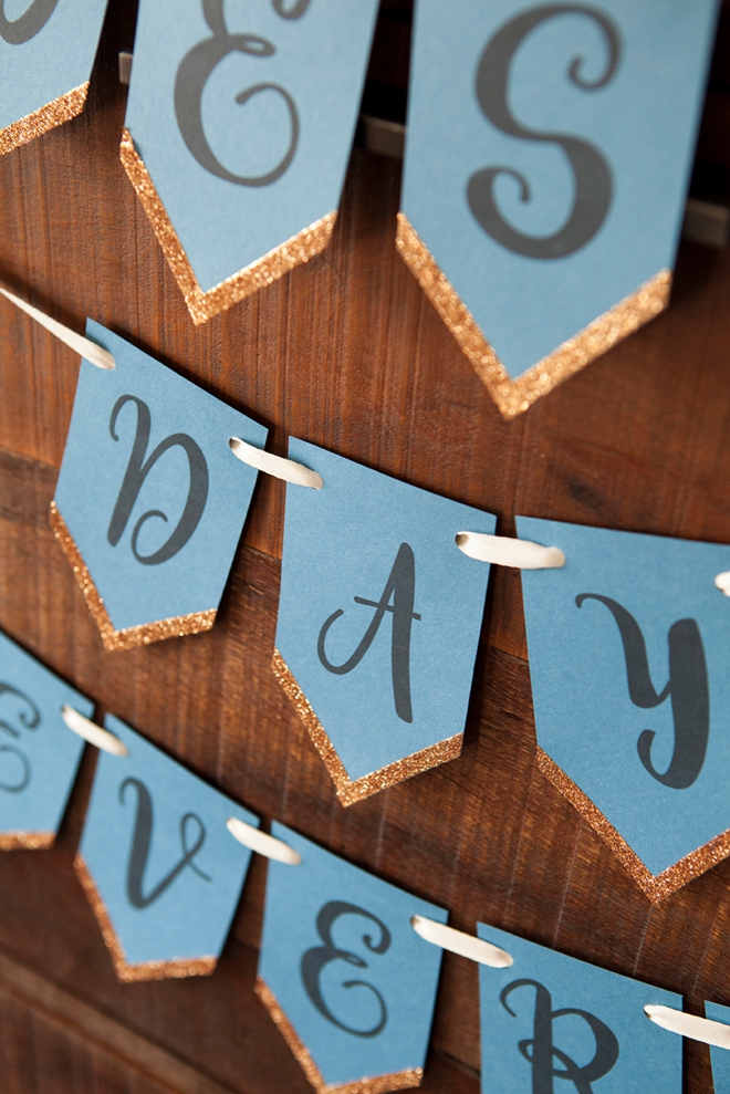 Check out this super cute, free printable alphabet banner with glitter!