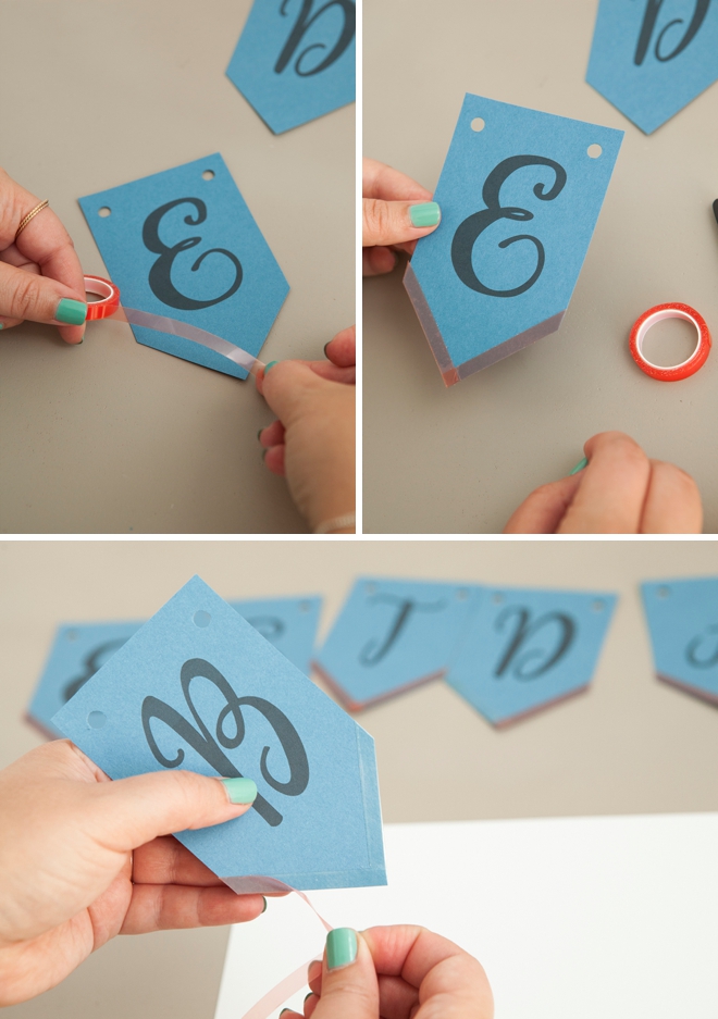 Check out this super cute, free printable alphabet banner with glitter!