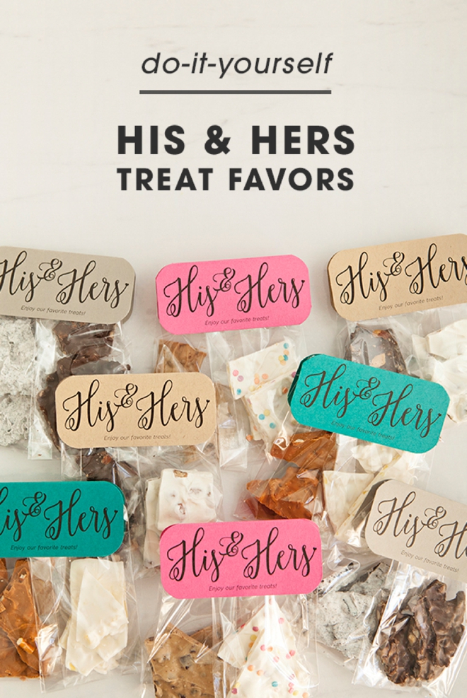 Learn how to make the most darling His and Hers treat favors for your wedding!