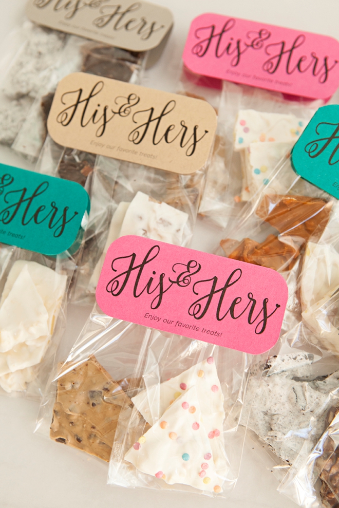 Check Out These Diy His Hers Chocolate Bark Favors