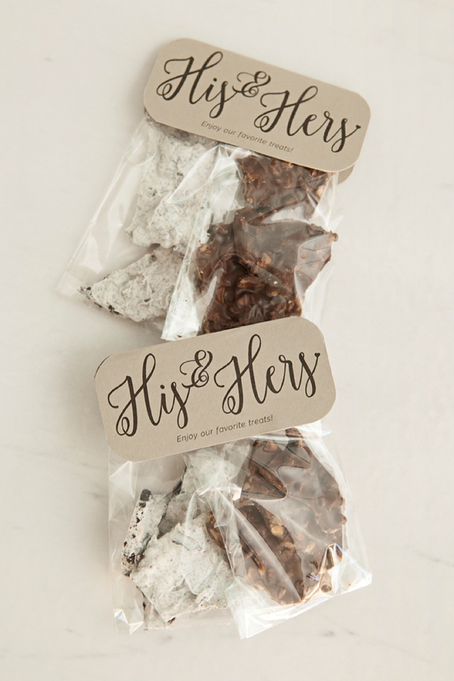 Learn how to make the most darling His and Hers treat favors for your wedding!