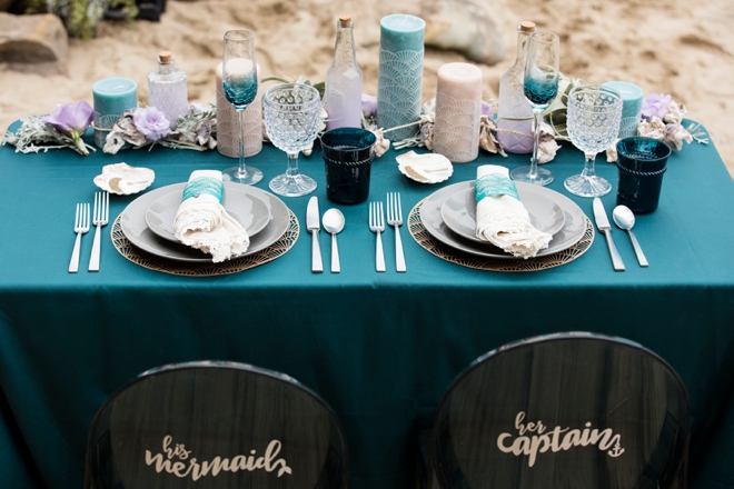 You have to see these AMAZING mermaid and captain wedding chair signs!