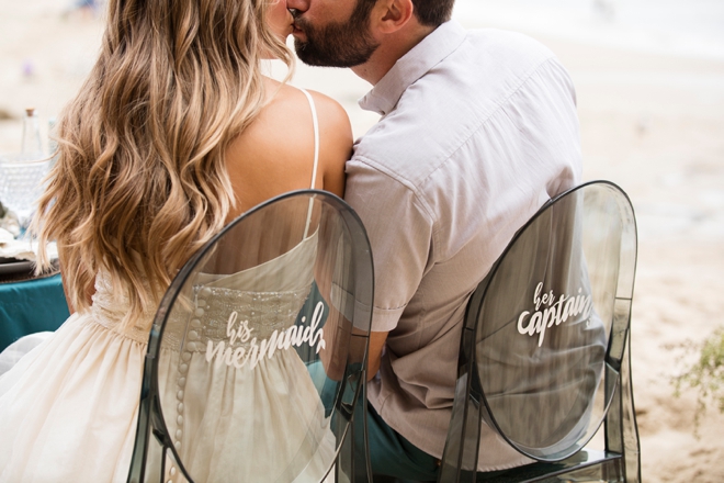 You have to see these AMAZING mermaid and captain wedding chair signs!