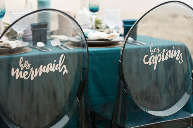 DIY His mermaid, Her captain reception chairs!