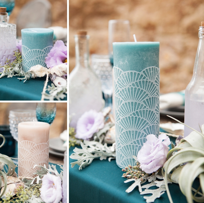 DIY scalloped candle wraps cut with the Cricut Explore!