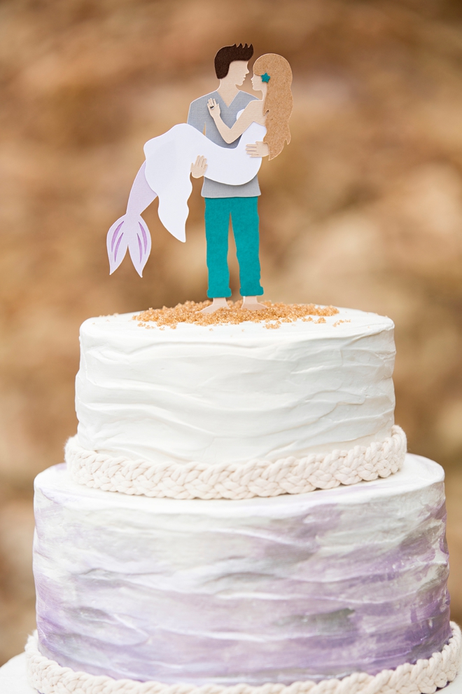 This is the most darling DIY mermaid and man cake topper I've ever seen!