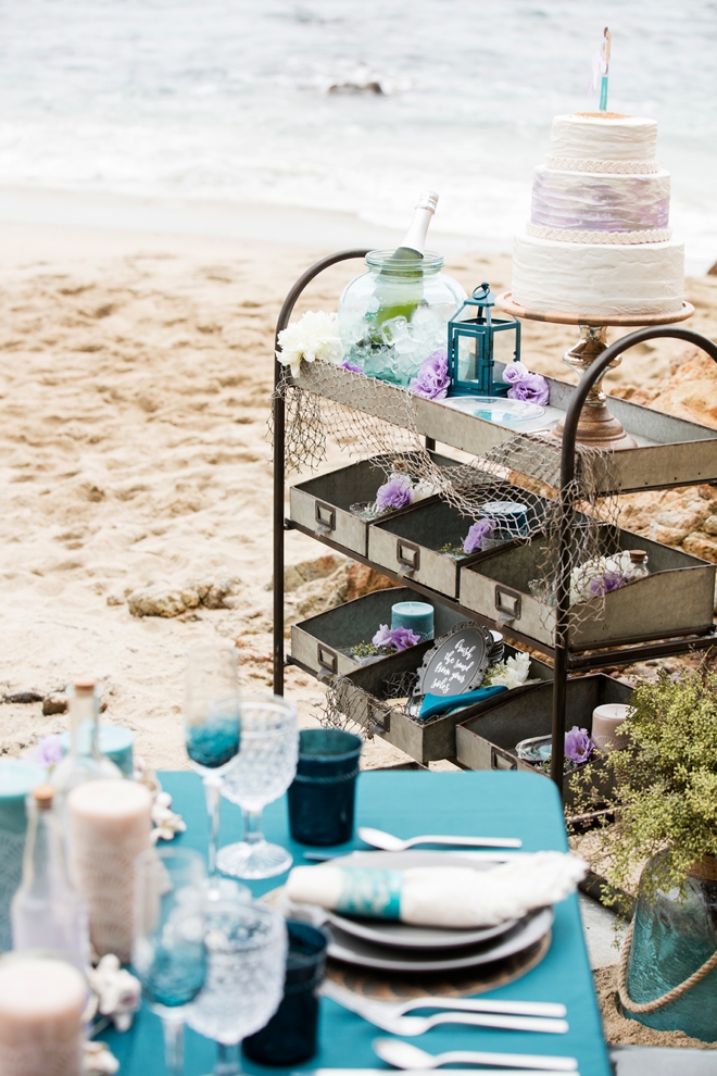 Check out this amazing DIY, mermaid inspired beach wedding inspiration!