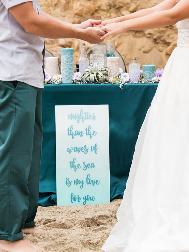 Check out this amazing DIY, mermaid inspired beach wedding inspiration!