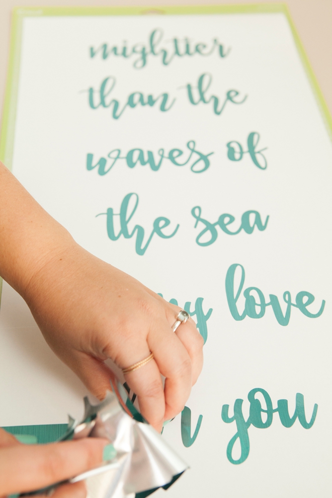 Make your own gorgeous acrylic and foil wedding sign using our FREE cut file!
