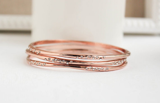 We love our Bridal Blogger Shea's gorgeous wedding day bangles!