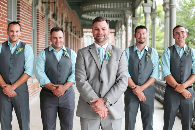 The handsome Groom and his Groomsmen getting ready for the big day!