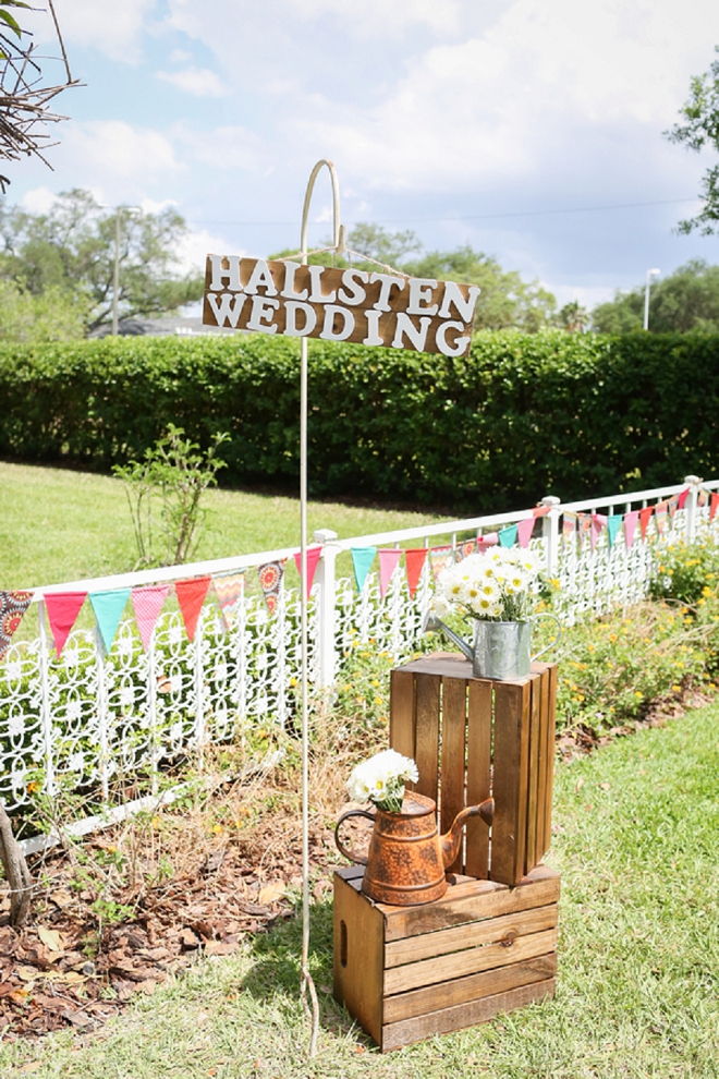 How darling is this wedding sign and their gorgeous venue!