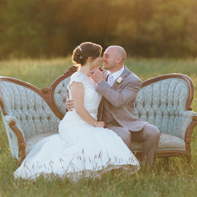 We love this super sweet couple and their rustic ceremony!