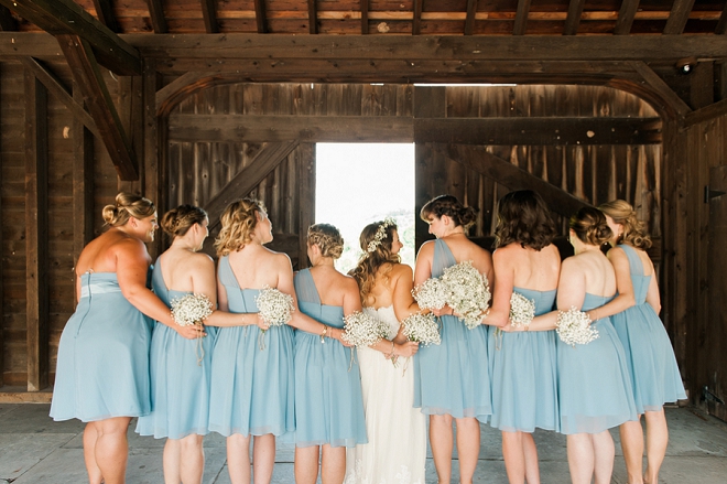 We love this darling first look of the Bride and her Bridesmaids!