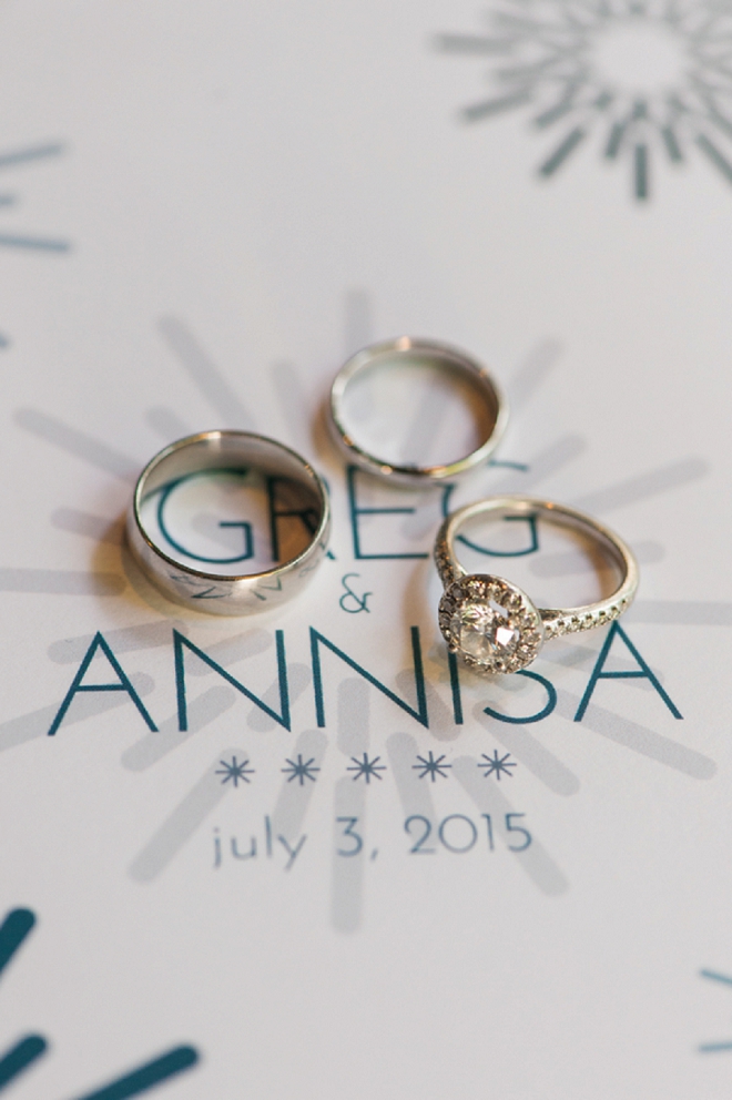 We love these custom designed invitations and ring shot!