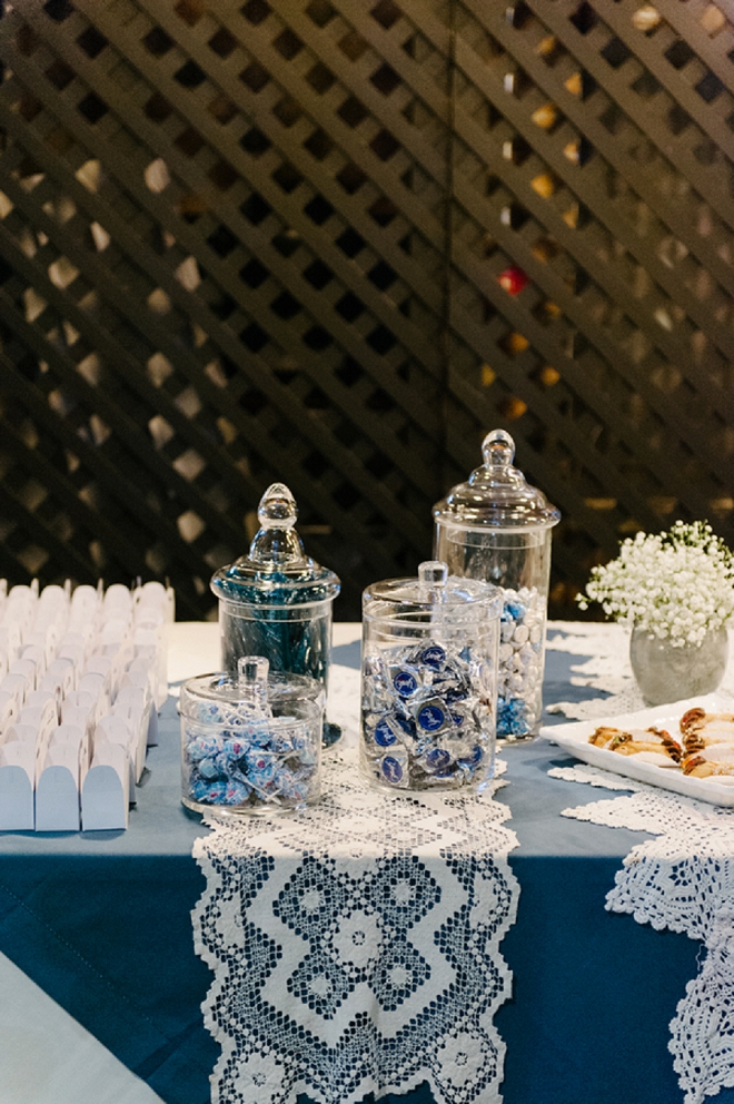 How fun is the DIY'd backdrop for this fun candy bar!