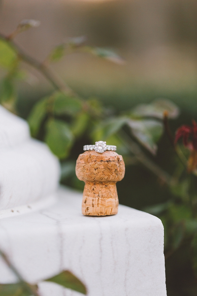 We are in LOVE with this stunning champagne cork ring shot! LOVE!