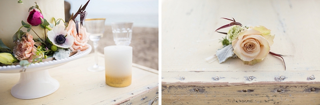 In LOVE with this darling tablescape on the beach at this gorgeous styled shoot!