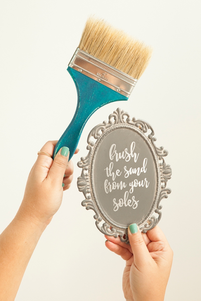 Check out this cute Brush The Sand From Your Soles beach wedding idea that you can DIY!