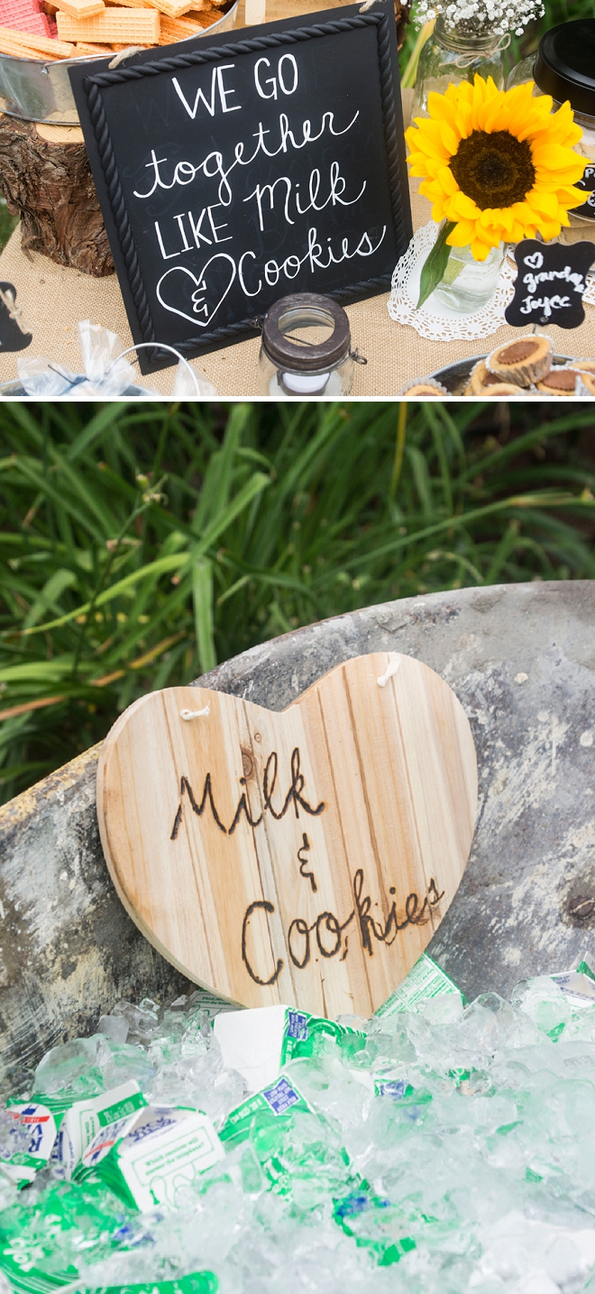 How darling is this milk and cookies dessert bar?! We're in LOVE!