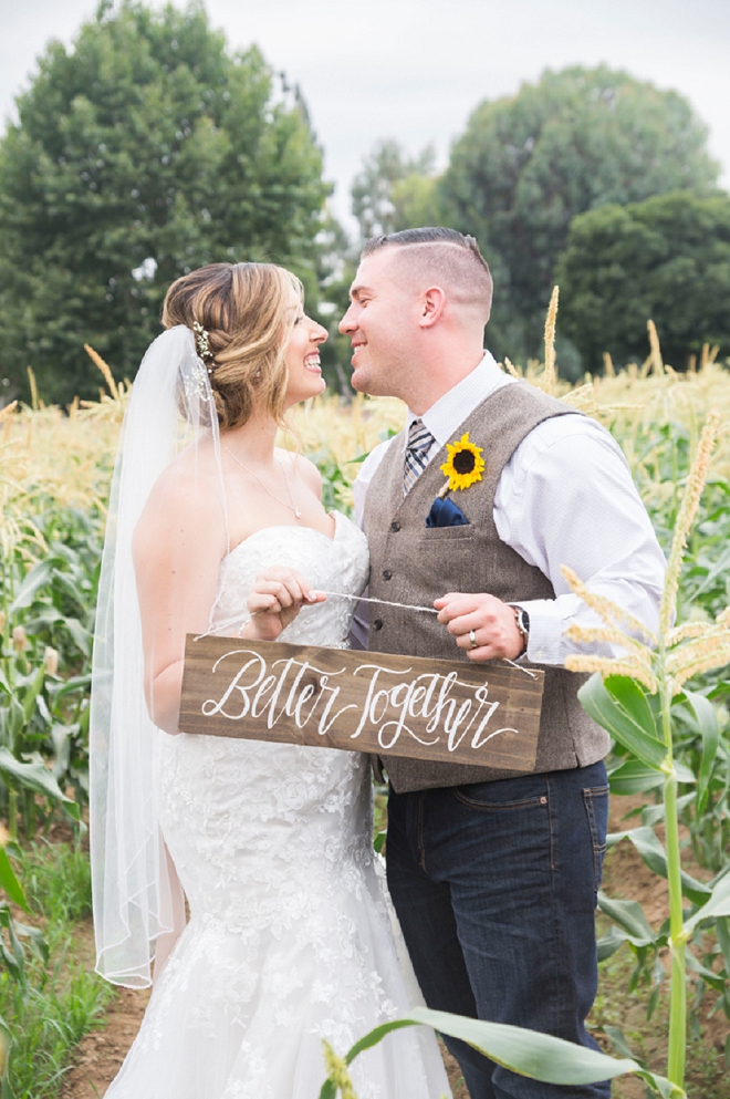 We're in LOVE with this rustic wedding and super sweet Mr. and Mrs!