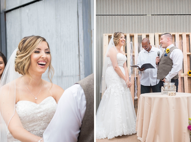 We're crushing on this Bride and Groom's ceremony! So sweet!