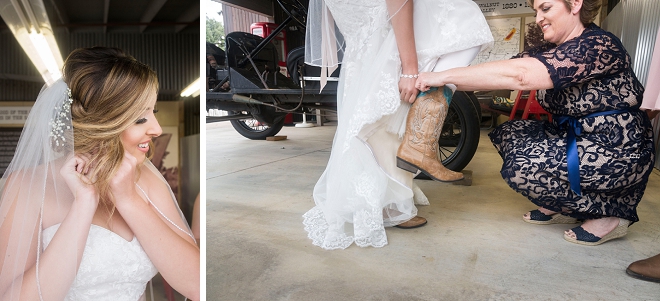 The beautiful bride getting ready for her big day!