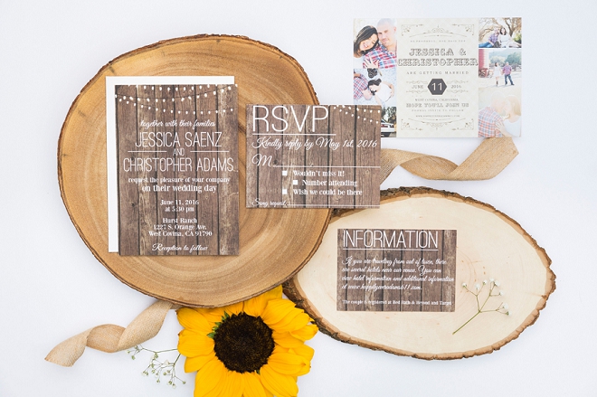 We love this stunning rustic invite suite perfect for this couple's rustic wedding!