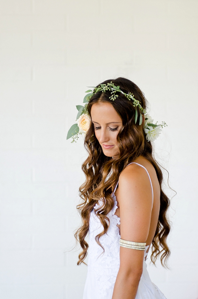 We're in LOVE with this Bride's stunning boho style and flower crown!