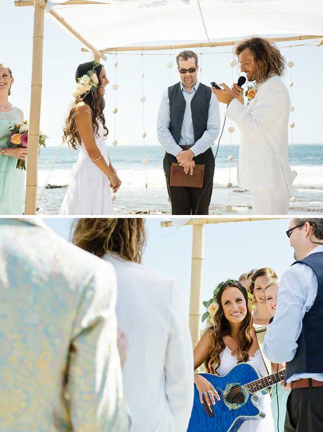 We're in love with this super fun and boho beach ceremony!