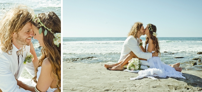 We're in love with the Mr. and Mrs. and their stunning boho beach wedding!