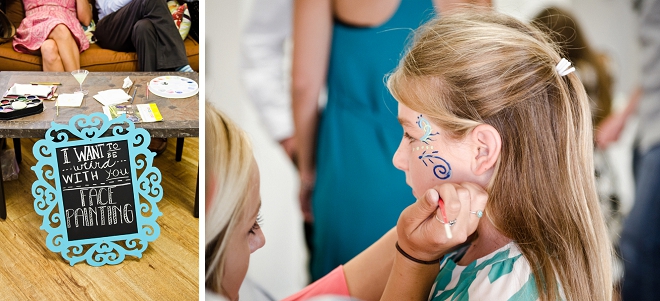 This fun couple had face painting at their boho beach reception!
