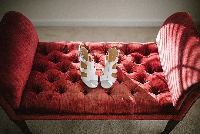 We love this shot of this darling Bride's wedding shoes!