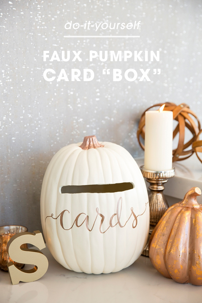 Learn how to turn a foam pumpkin into the most perfect fall wedding card box!