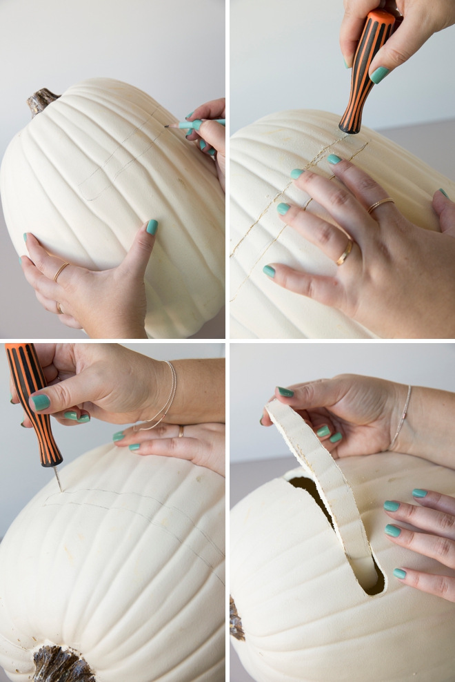 Learn how to turn a foam pumpkin into the most perfect fall wedding card box!