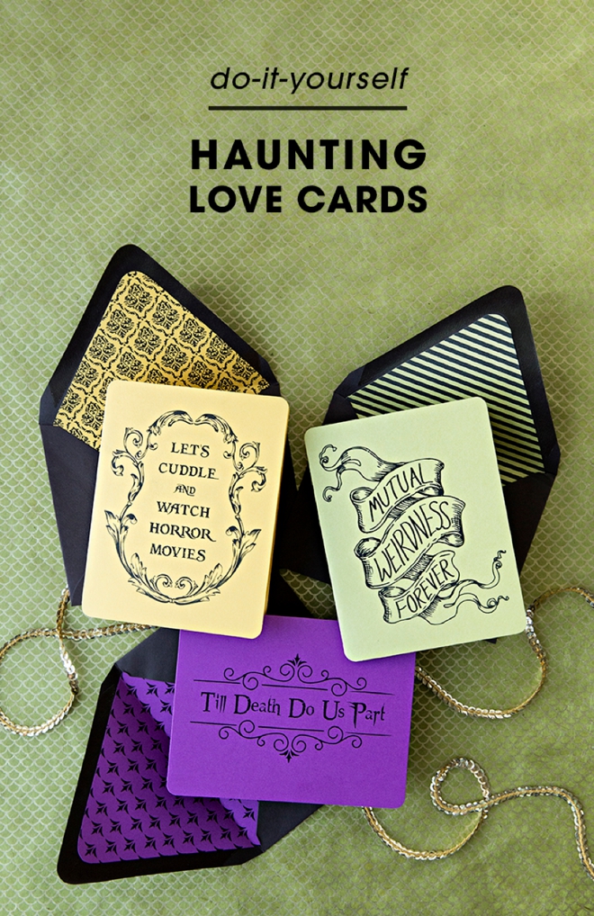 Check out these free printable halloween love cards!
