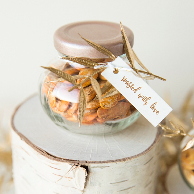 Give homemade roasted pumpkin seeds as your wedding favors!