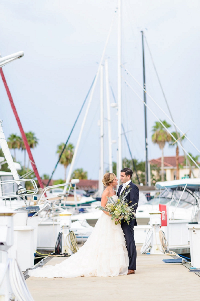 Crushing on this couple and their nautical styled coastal wedding!