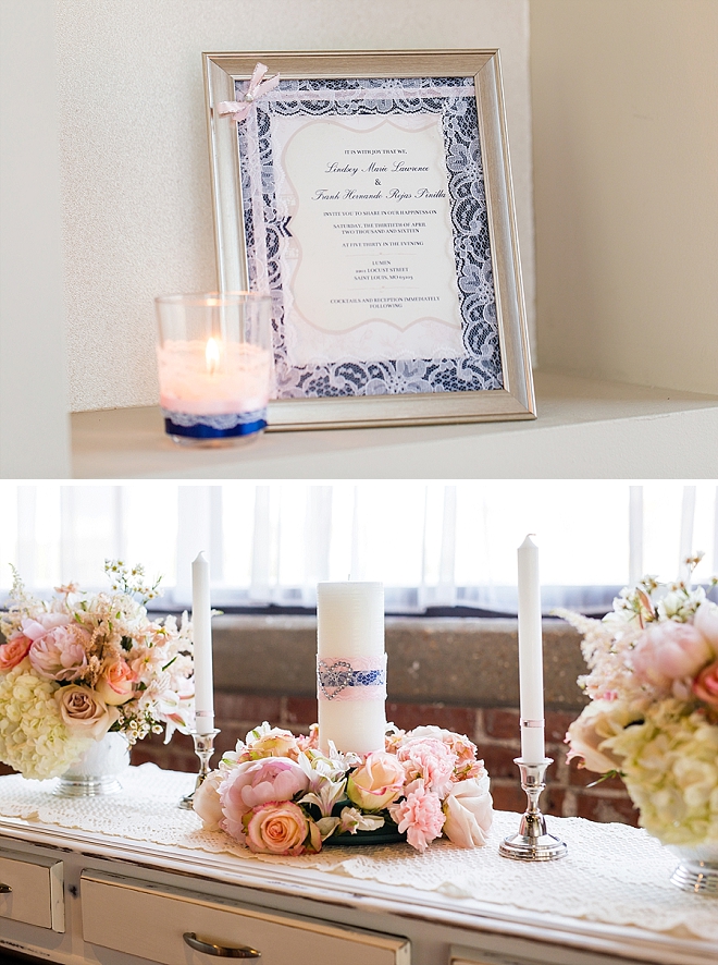 We are in LOVE with this handmade ceremony alter made by the Bride!